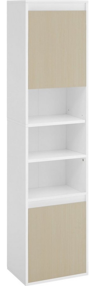 Vasagle Badezimmerschrank, hoher Badschrank hängend, Türen mit verstellbarer Öffnungsrichtung, 7 Fächer, 3 verstellbare Ablagen, 30 x 40 x 160 cm, wolkenweiß-naturbeige BBK762N01 Bild 1