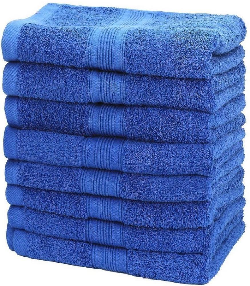 NatureMark Handtücher Handtuch 500gsm (8er-Set), 100% Baumwolle (8-St), 8X Frottier Handtücher mit Aufhänger, 50 x 100cm, Royal blau Bild 1