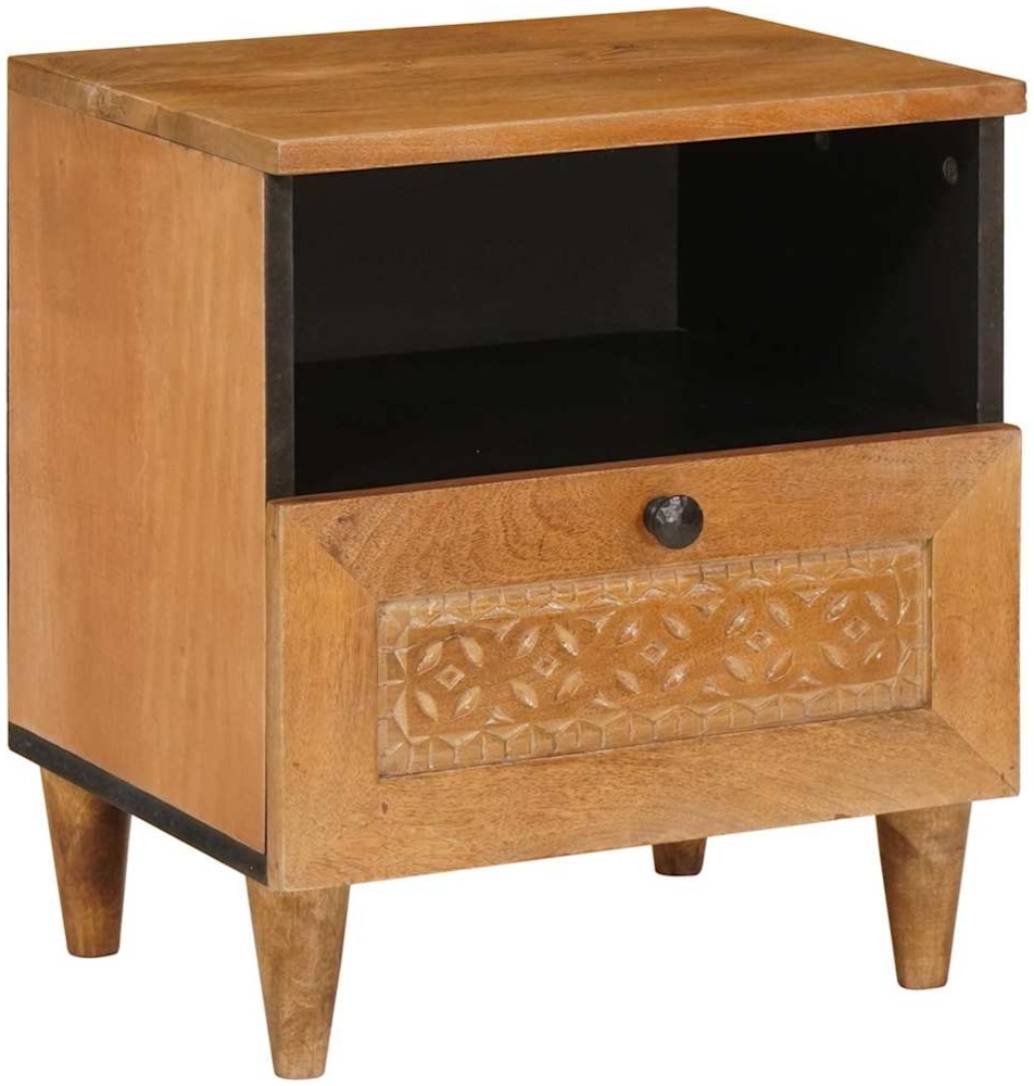 vidaXL Nachttisch 2 pcs Hellbraun 40 x 33 x 46 cm Massivholz Akazie 4018087 Bild 1