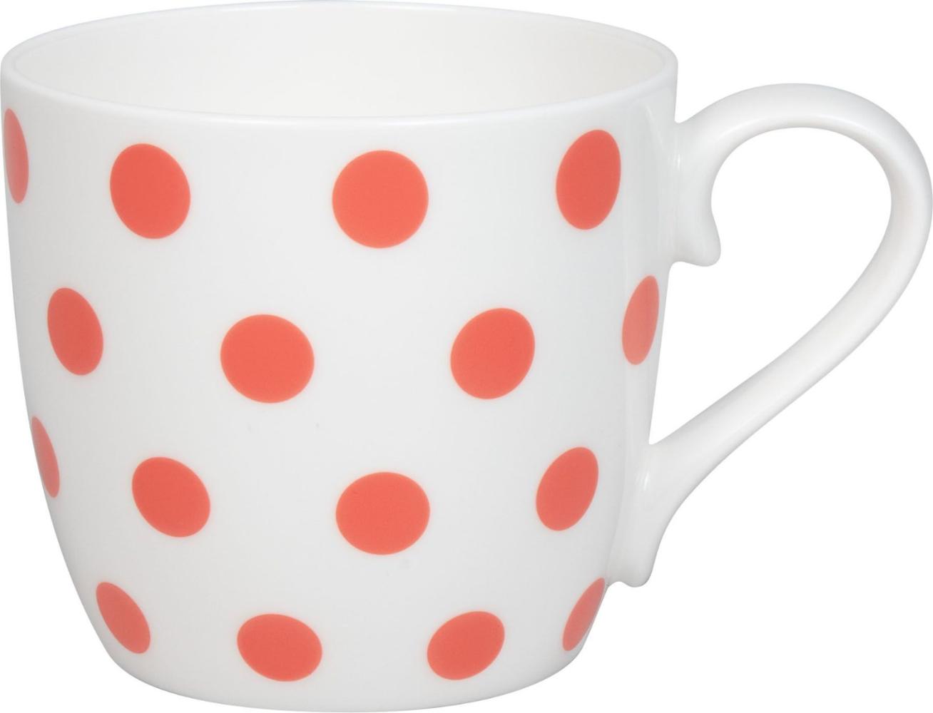 KÖNITZ Becher Dots - coral, 425 ml / Kaffeebecher mit Punkten / Teebecher Bild 1