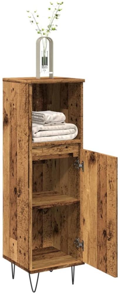 Badschrank Altholz-Optik 30 x 30 x 100 cm Holzwerkstoff Bild 1