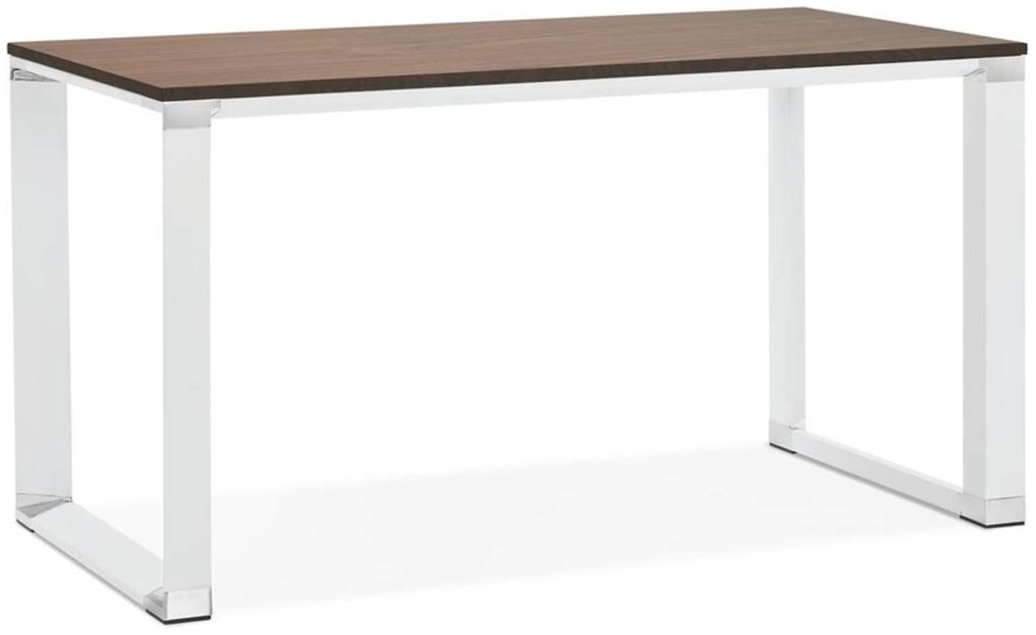 Kadima Design Bürotisch | 140 x 70 x 74 cm | Kompakt Funktionell Zweifarbig | Braun-Weiß | Arbeitstisch für flexible Raumnutzung | Melamin & Metall Bild 1