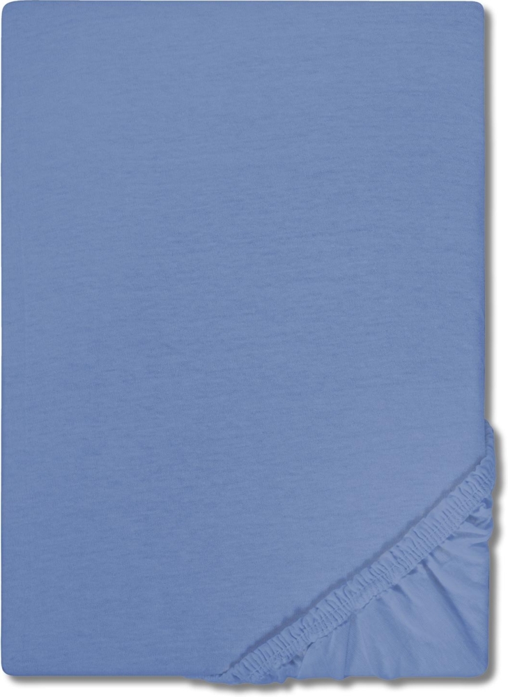 CloudComfort Basic Spannbettlaken Jersey-Stretch blau 180x200 - 200x200 cm Bild 1