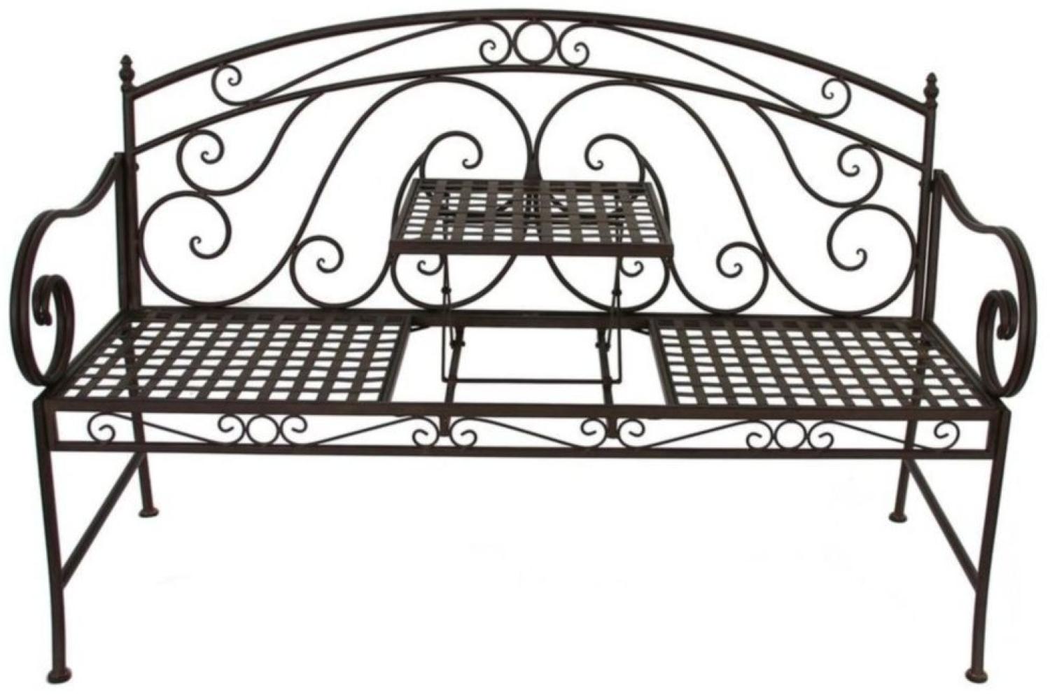 Garden Pleasure Bank SAKET mit hochklappbarem Tisch Metall, schwarz Bild 1