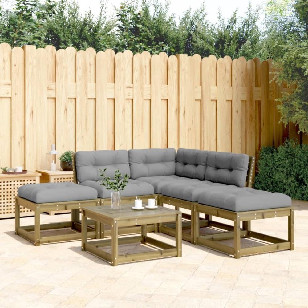 vidaXL 5-tlg. Garten-Sofagarnitur mit Kissen Kiefernholz Imprägniert 3216969 Bild 1