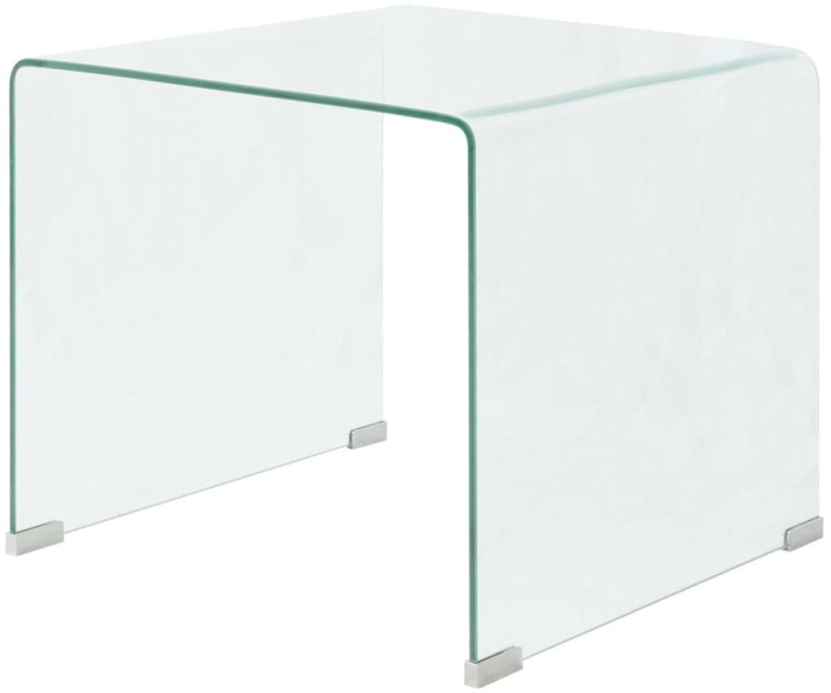 vidaXL Couchtisch aus gehärtetem Glas 49,5 x 50 x 45 cm Transparent 244188 Bild 1