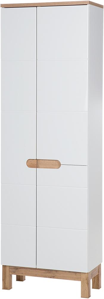 Domando Badschrank Stintino M4 Modern Breite 60cm, Soft-Close-Funktion, Hochglanz in Weiß Matt und Weiß Hochglanz Bild 1