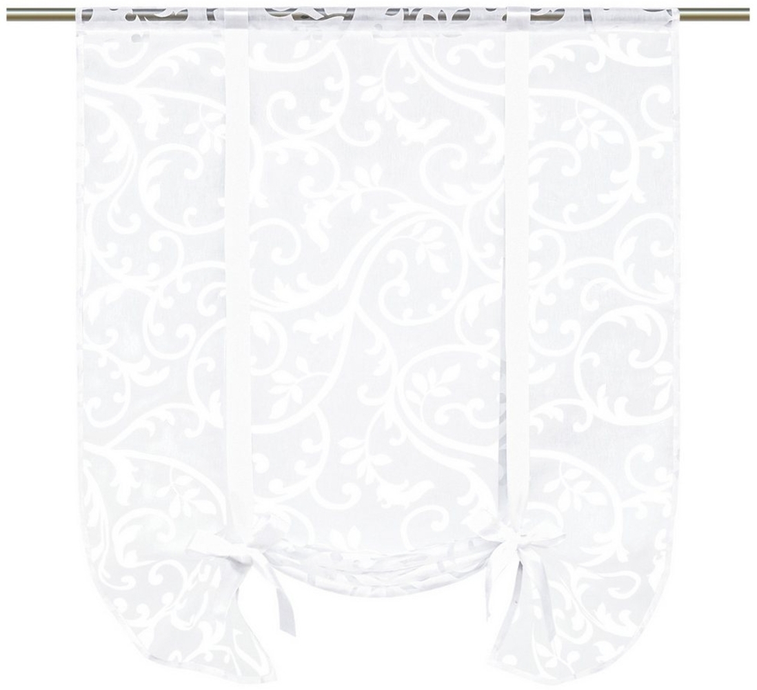 Joyswahl Bindegardine (1 St), Stangendurchzug, transparent, Ausbrenner, mit Tunnelzug, in Ranken Muster, Küche Bild 1