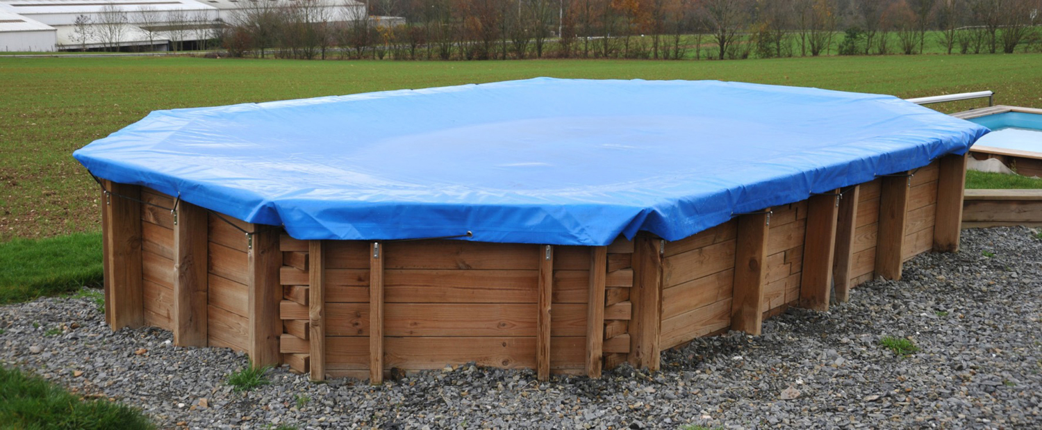 Winterplanen für GRE Echtholz-Pools - 580 g/m² - Für Braga Holzpool Bild 1