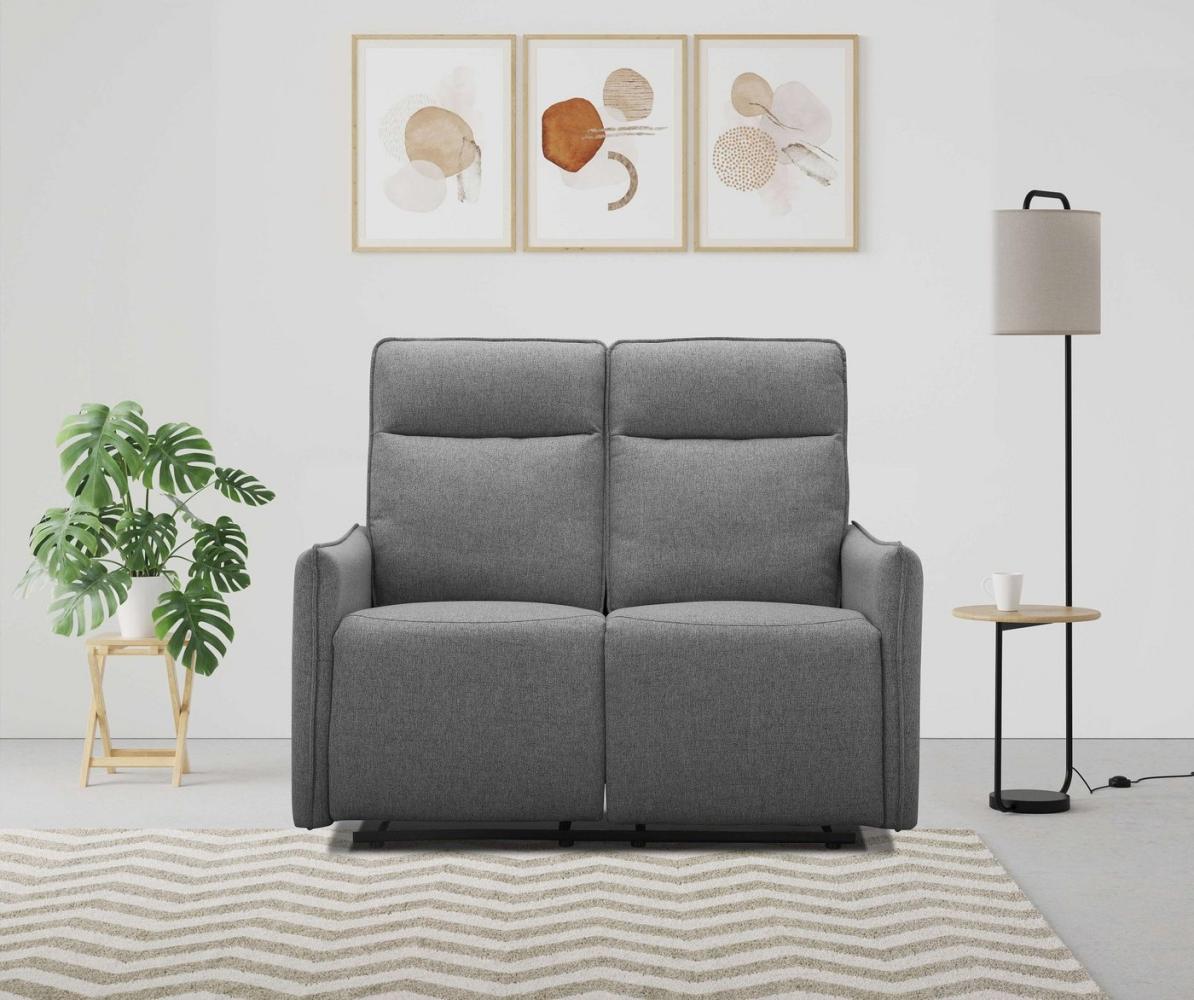 Dorel Home 2-Sitzer Lugo, Kinosofa mit Reclinerfunktion in Kunstleder und Webstoff, mit manueller Relaxfunktion in beiden Sitzen Bild 1