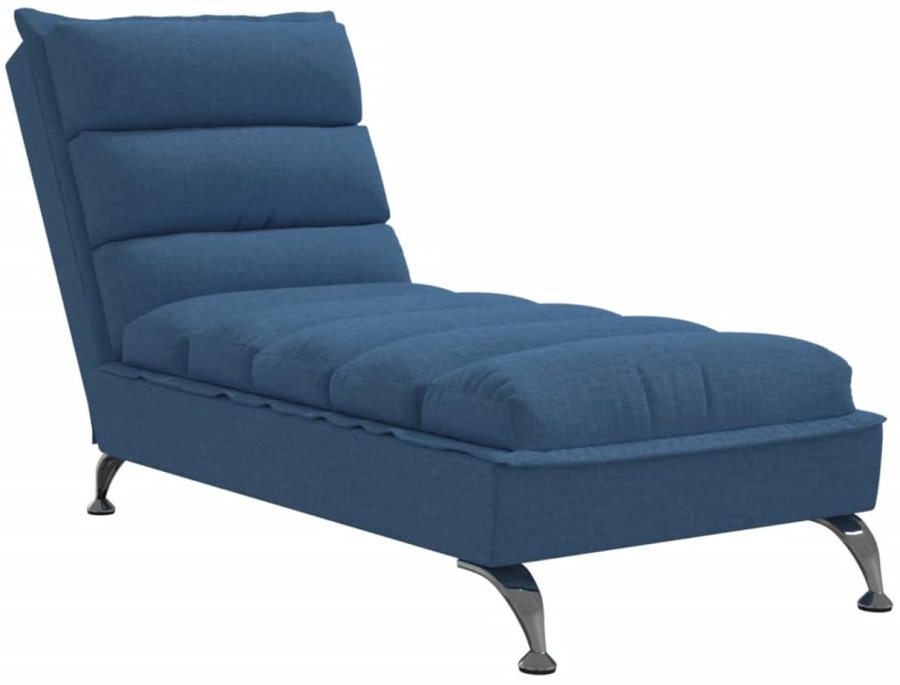 vidaXL Chaiselongue mit Kissen Blau Stoff 379474 Bild 1