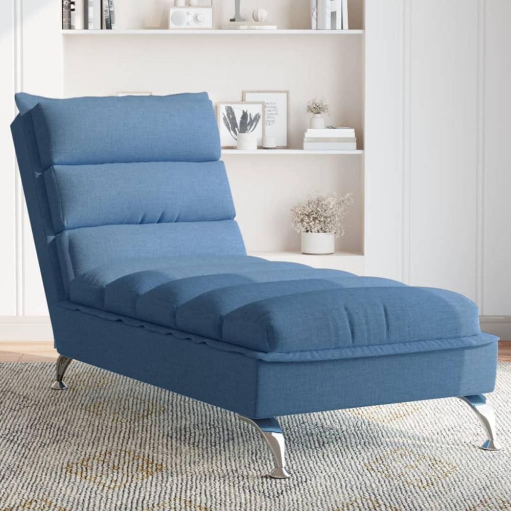 vidaXL Chaiselongue mit Kissen Blau Stoff 379474 Bild 1