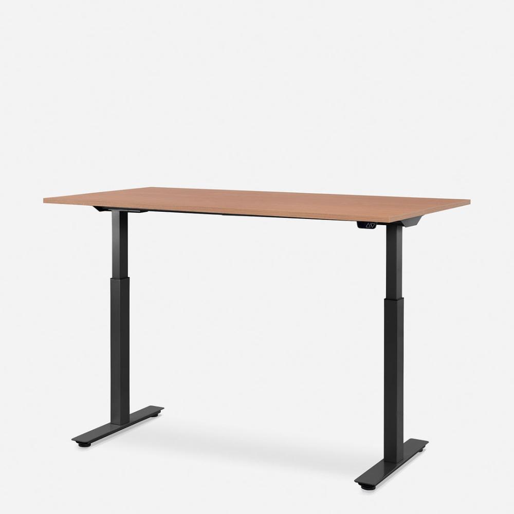 140 x 80 cm WRK21® SMART - Elmau Buche / Schwarz elektrisch höhenverstellbarer Schreibtisch Bild 1