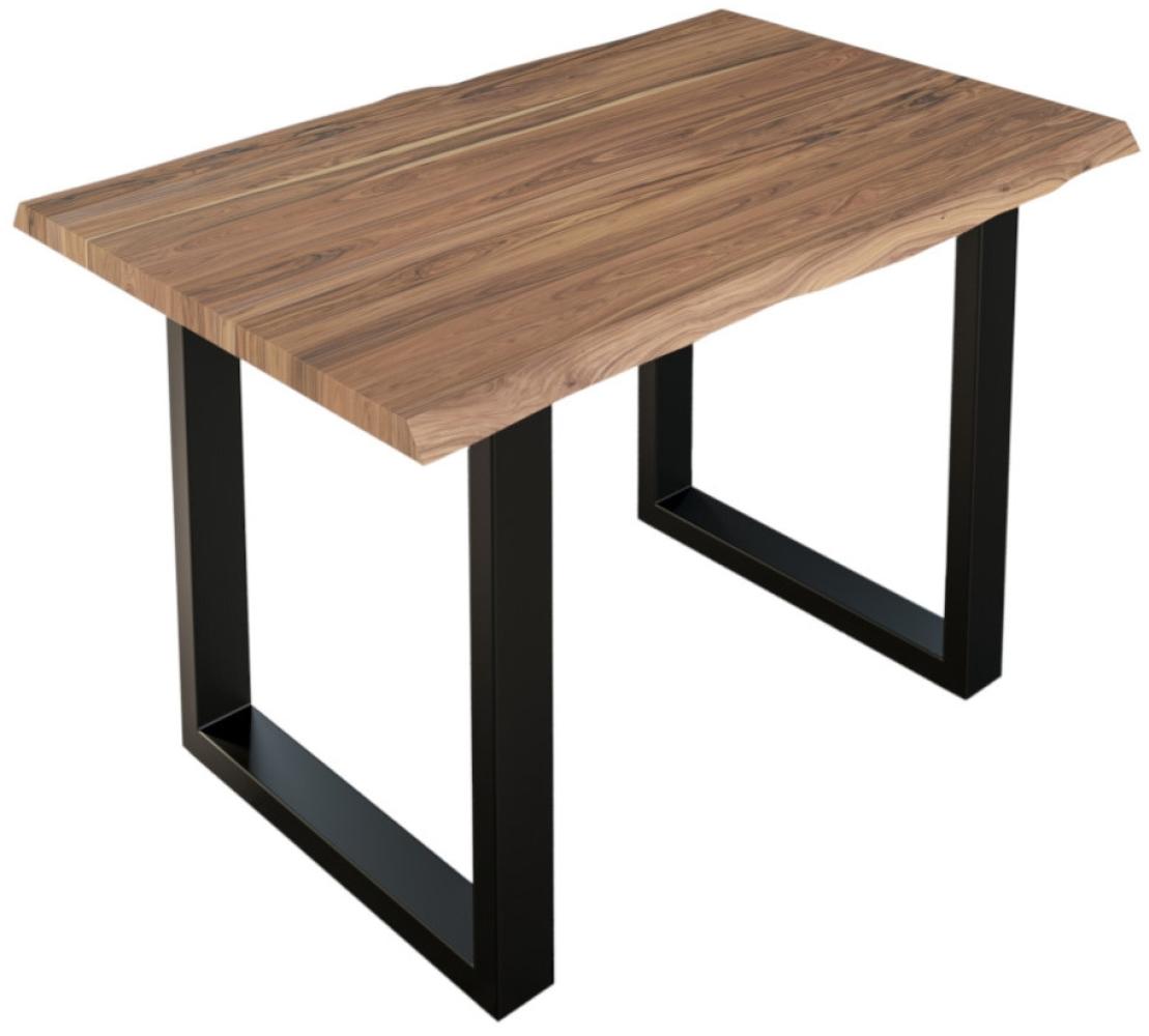 Esstisch Baumkante massiv Akazie beige 120x80 schwarz Lauren 526261 Bild 1