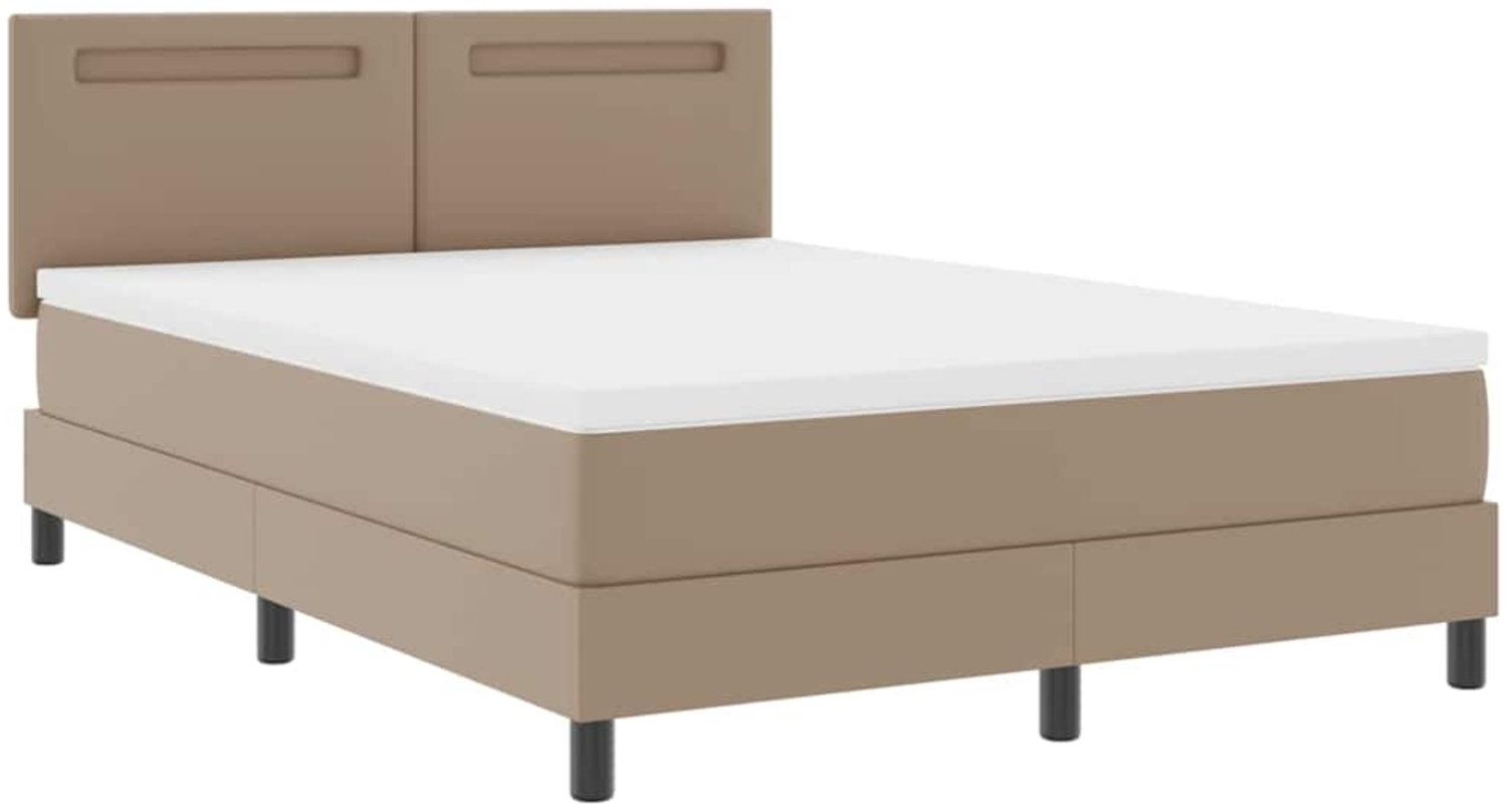 vidaXL Bettgestell mit Matratze Cappuccino 140 x 200 cm Kunstleder 3339055 Bild 1