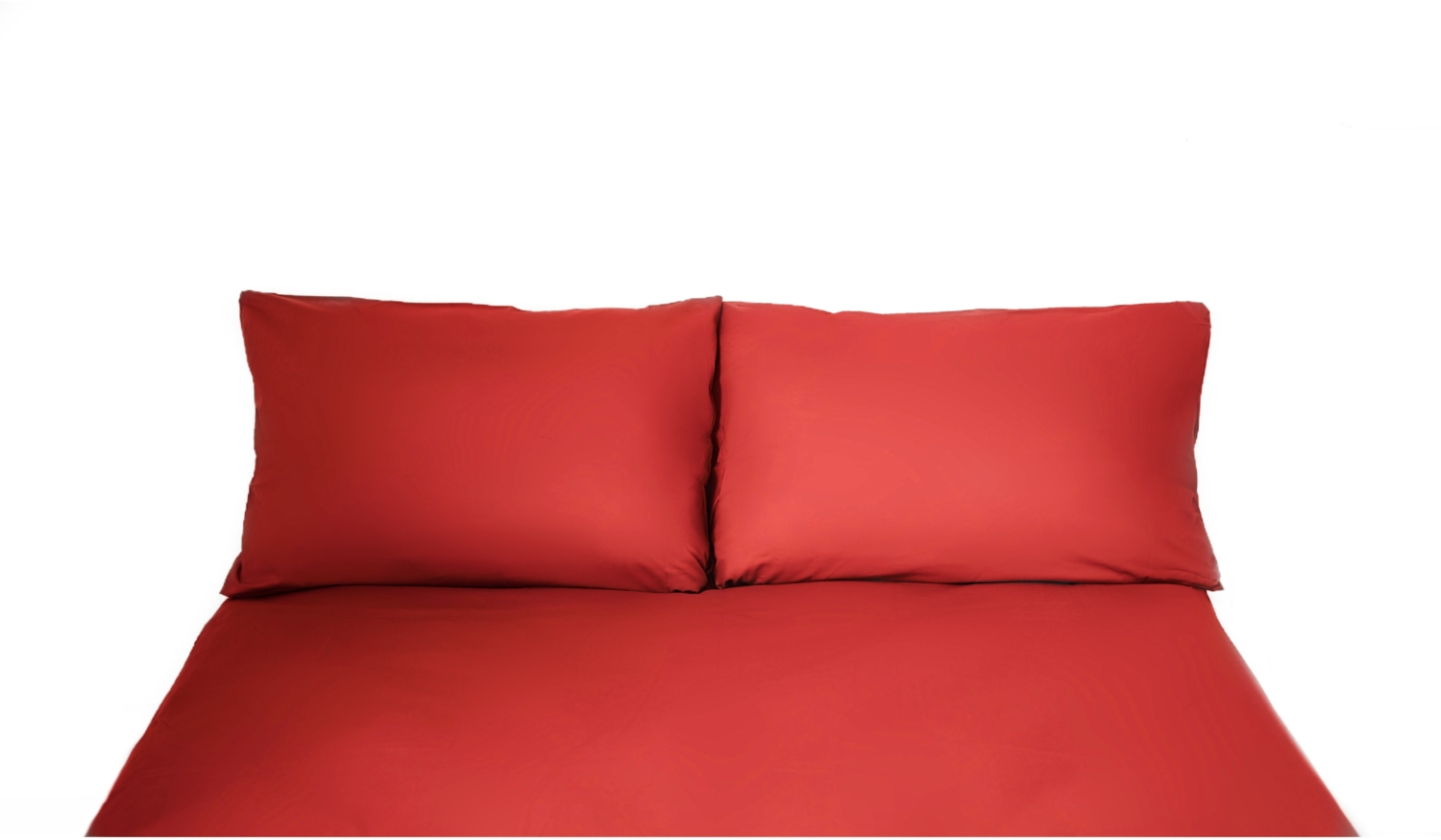 Einfarbige Bettwäschen-Sets für Einzel- und Doppelbetten, 100% Baumwolle Rot 240x220 cm Bild 1