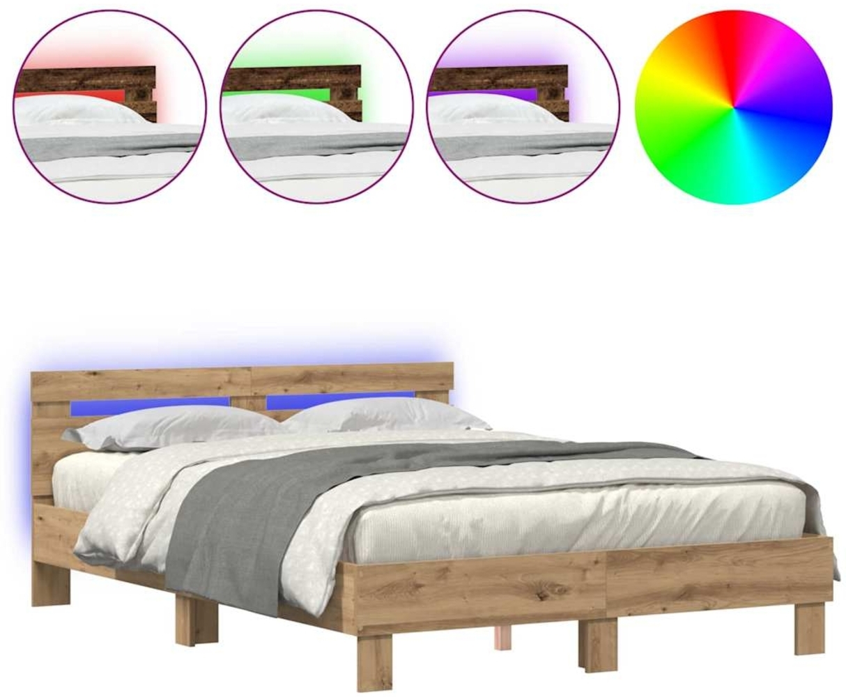 vidaXL Bettgestell Artisan-Eiche 150 x 200 cm Holzwerkstoff 3333943 Bild 1
