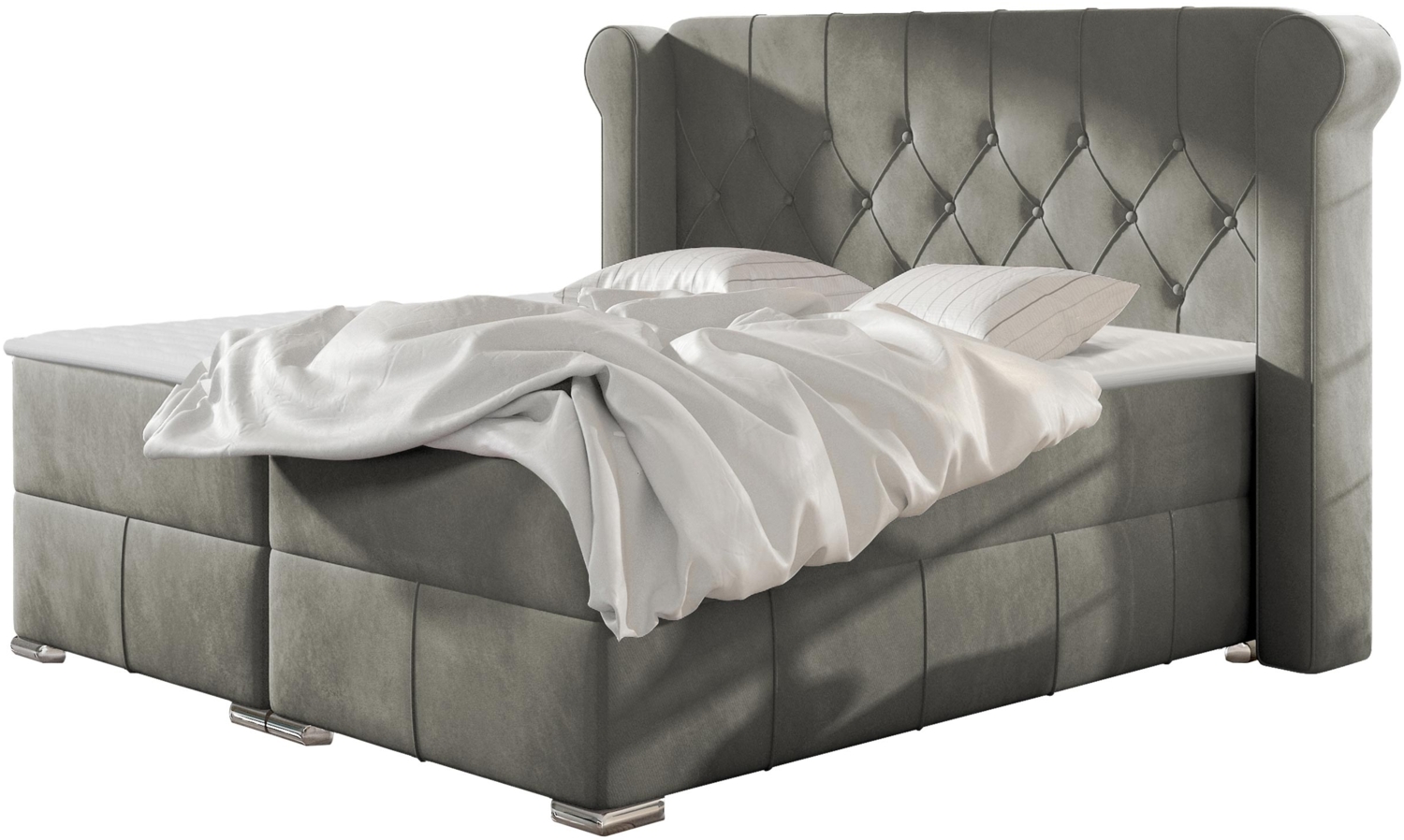 Boxspringbett Massimo, Grau, 120x200 cm Bild 1