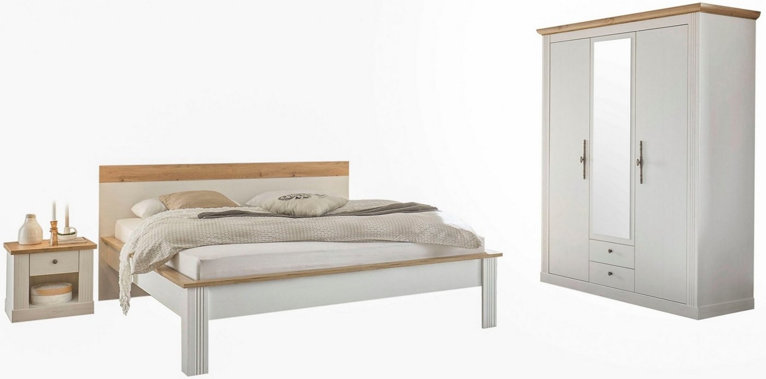 Home affaire Schlafzimmer-Set Westminster, beinhaltet 1 Bett, Kleiderschrank 3-türig und 2 Nachtkommoden Bild 1