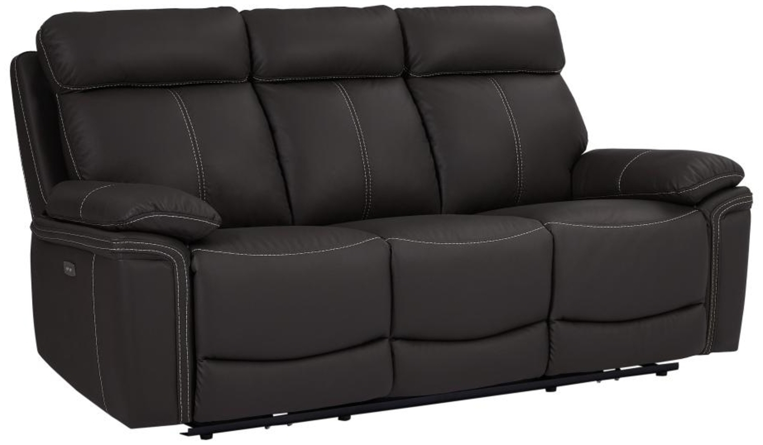 Vente-unique - Relaxsofa elektrisch 3-Sitzer - Leder - Braun - ISIRIS Bild 1