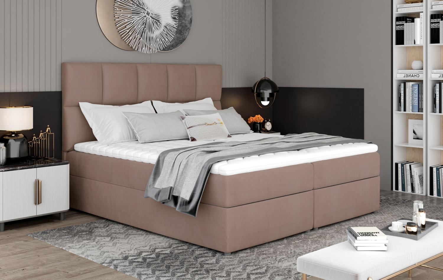 Wohnideebilder Glossy 165x210 Beige Boxspringbett Glo_04_1.6 Bild 1