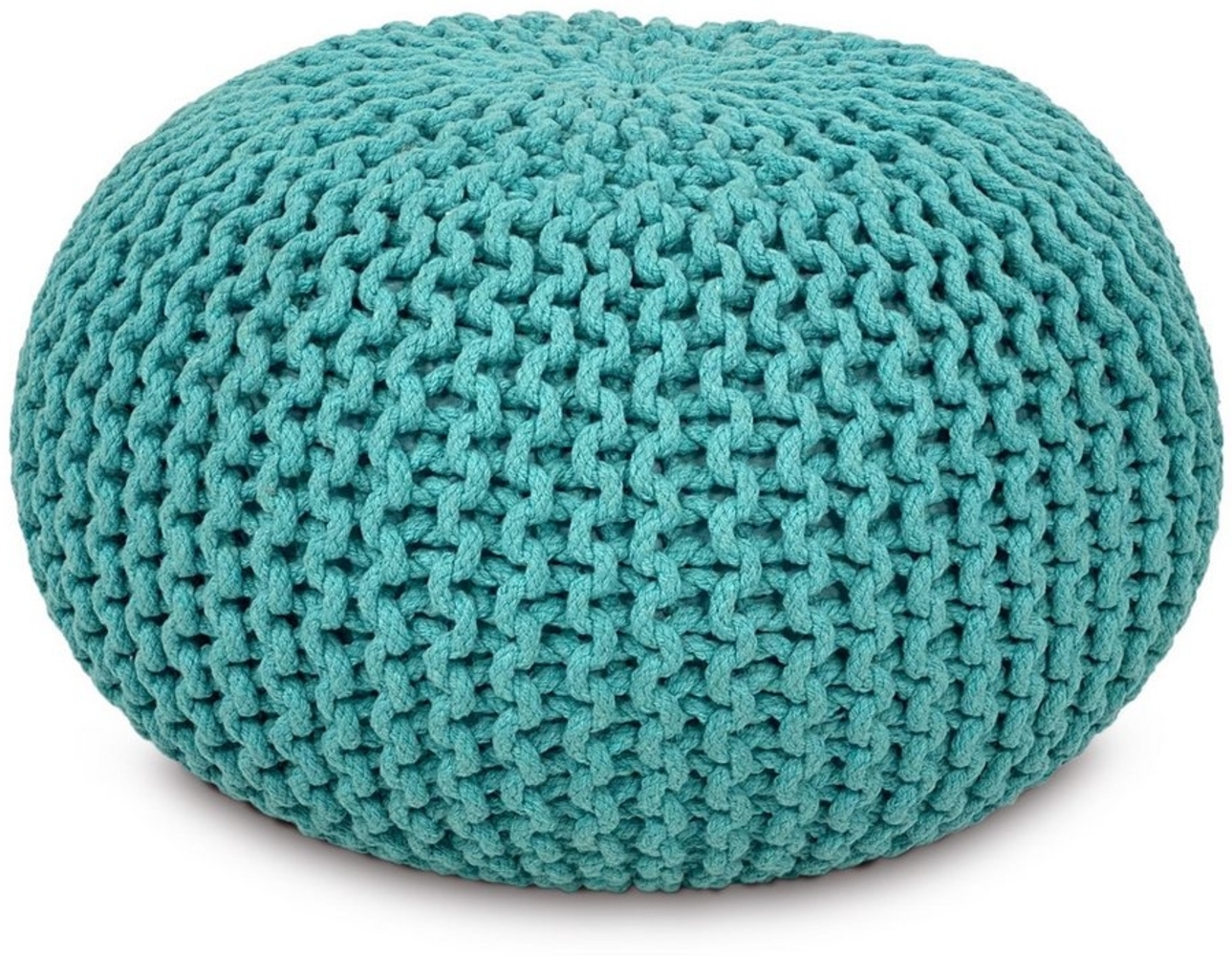 Amagohome Sitzhocker Strickhocker XXL Pouf Ø55 H37cm Bodenkissen Sitzpouf Baumwolle recycel Bild 1