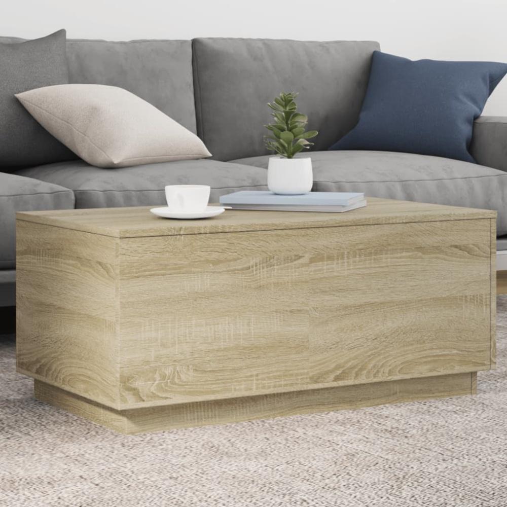 vidaXL Couchtisch mit LED-Leuchten Sonoma-Eiche 90x50x40 cm 839877 Bild 1