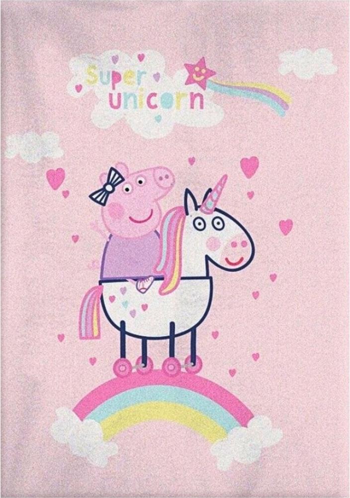 Kinderdecke Peppa Wutz Super Unicorn, Peppa Pig, Fleecedecke weiche Kuscheldecke 140 x 100 cm Bild 1