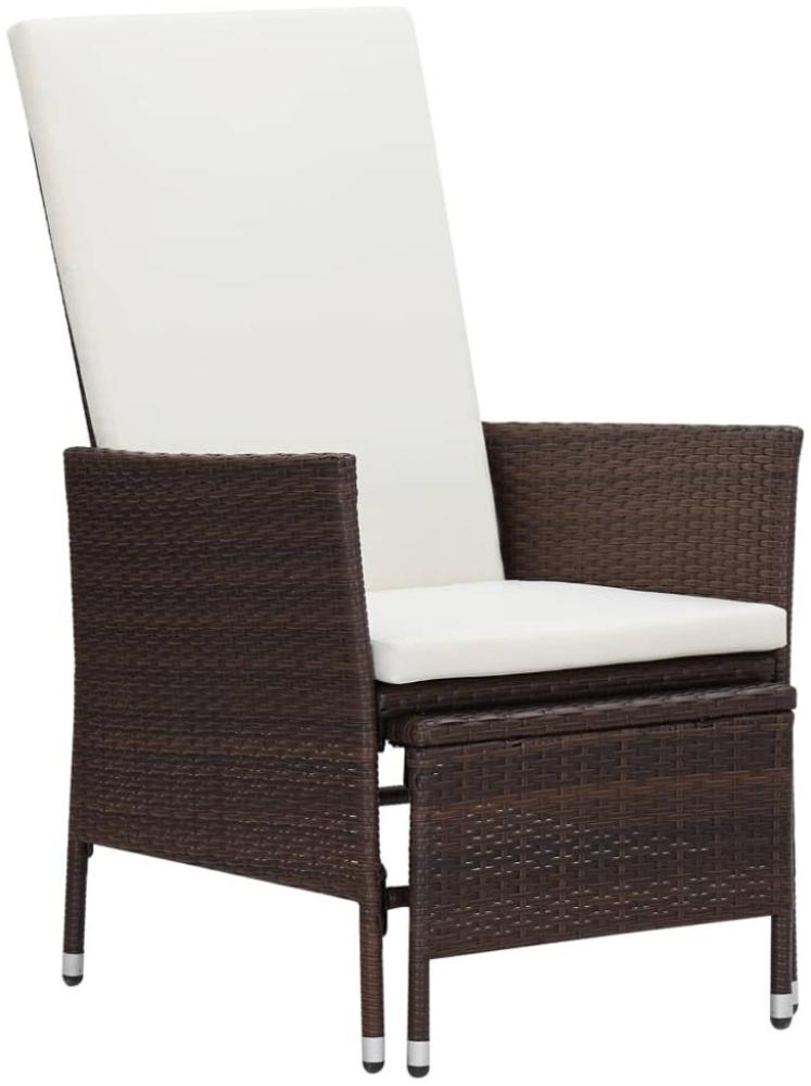 vidaXL Garten-Liegestuhl mit Auflagen Poly Rattan Braun 310229 Bild 1