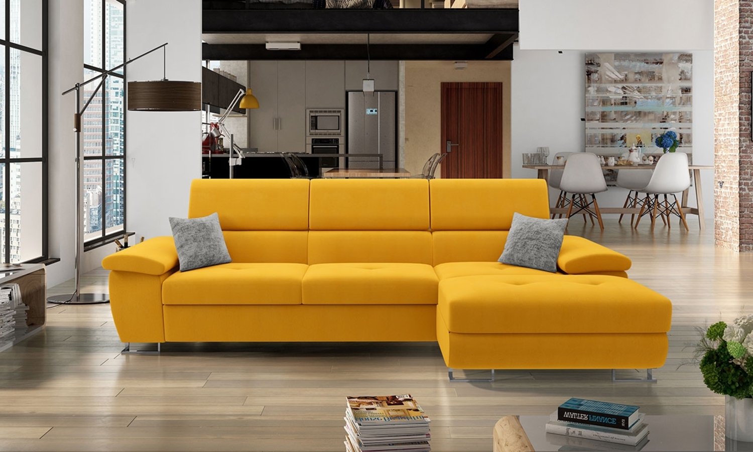 Ecksofa Cotere Mini Premium, Seite: Rechts, Farbe: Venus Velvet 2916 + Venus Velvet 2916 + Miu 2059 Bild 1