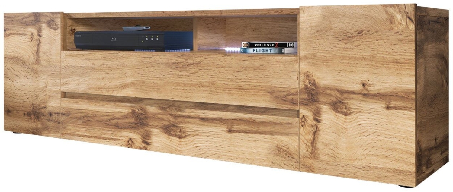 TV-Lowboard Sound, LED-Beleuchtung, Farbe: Wotan Eiche Bild 1