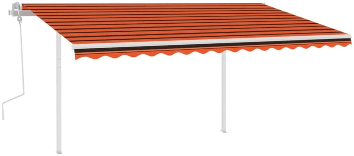 vidaXL Markise Manuell Einziehbar mit LED 4,5x3 m Orange & Braun 3069965 Bild 1