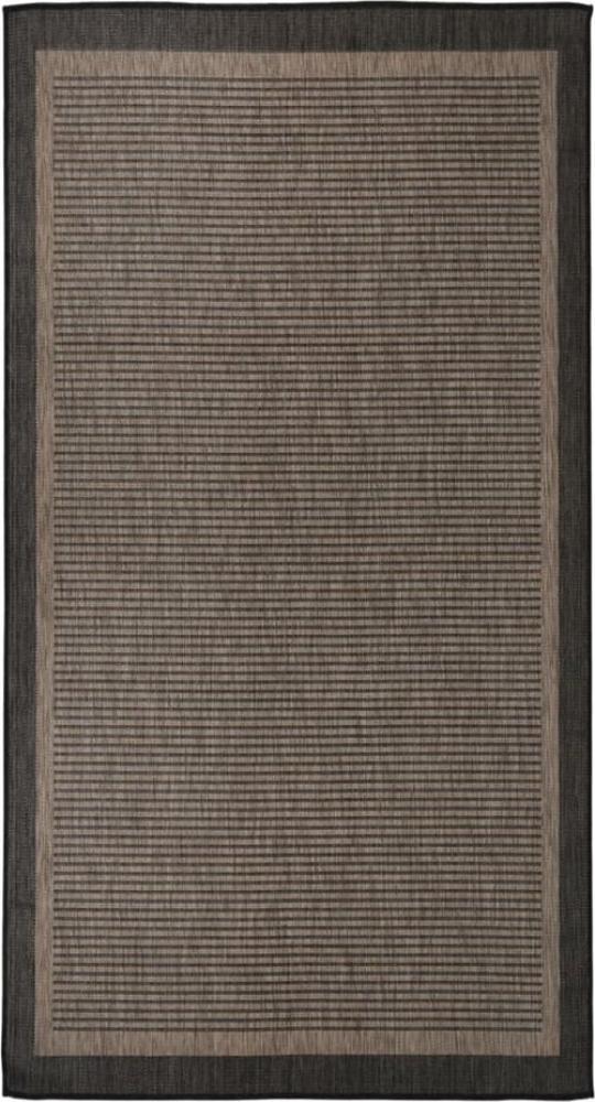 vidaXL Teppich Outdoor-Teppich Flachgewebe 80x150 cm Dunkelbraun, Rechteckig Bild 1