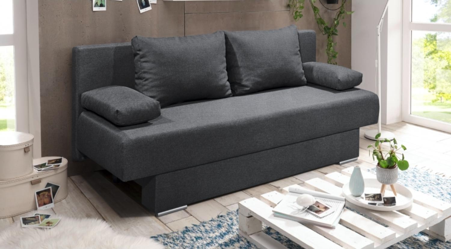 Sofa Schlafsofa Jugendsofa Sitzsofa Schlaffunktion MELANIE grau Bild 1