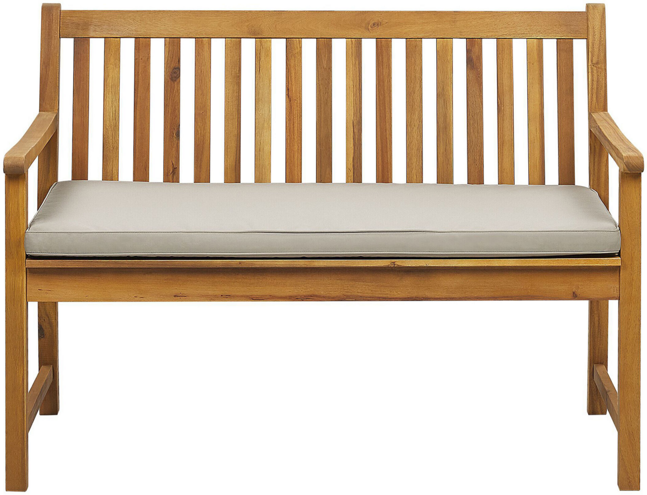 Gartenbank mit Auflage VIVARA 120 cm Zertifiziertes Akazienholz Beige Bild 1