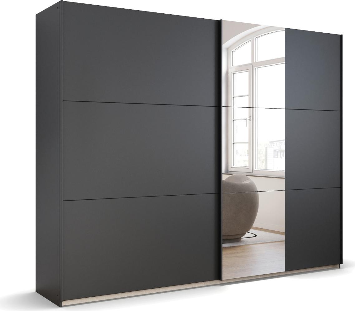 rauch Kleiderschrank; Schwebetürenschrank KRONACH, 2-türig, 1 Spiegeltüre, Graumetallic, 261x210x59xcm Bild 1