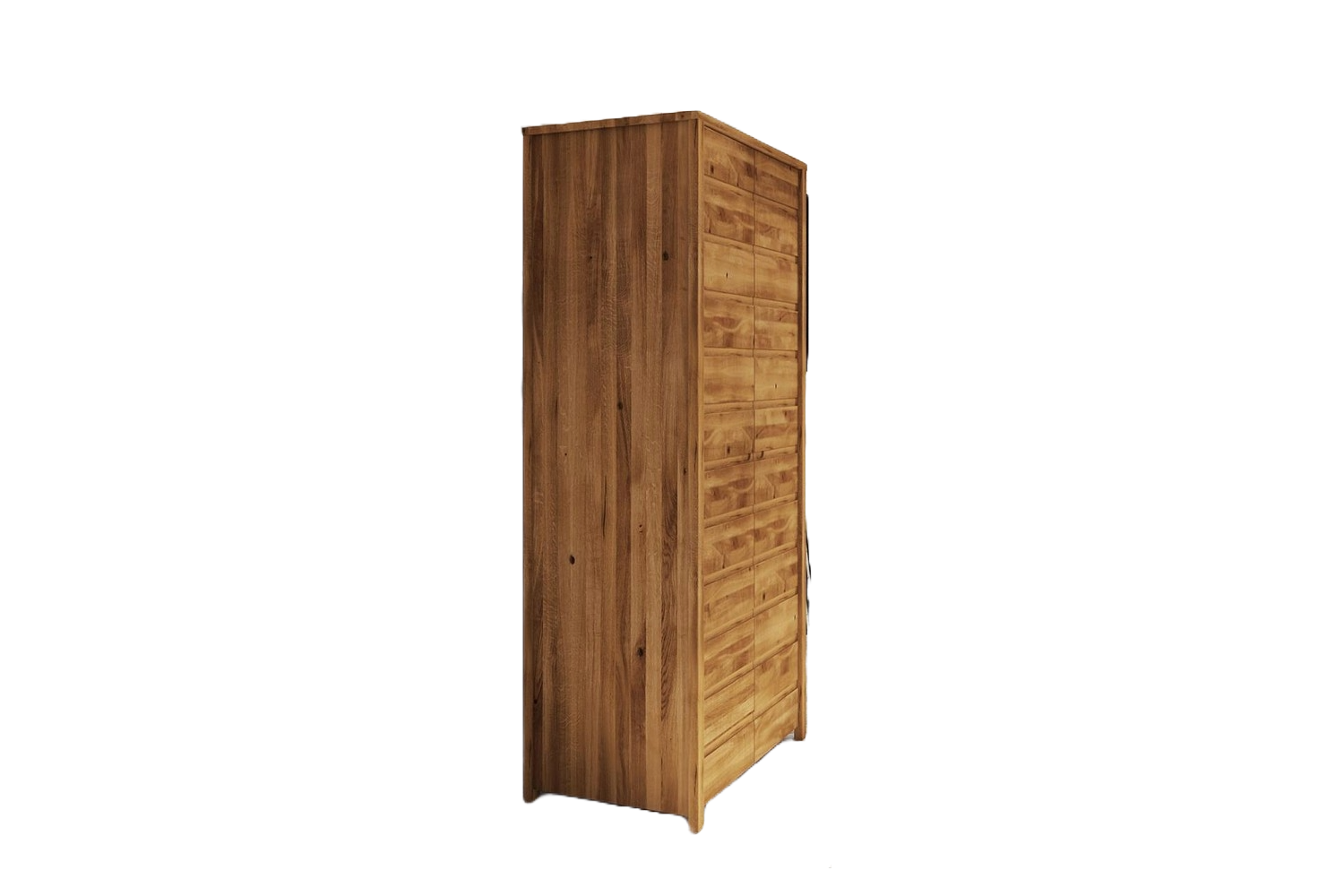 Kleiderschrank Tinci aus Wildeiche massiv 100x60x212 mit 2 Türen und Holzbeinen Bild 1