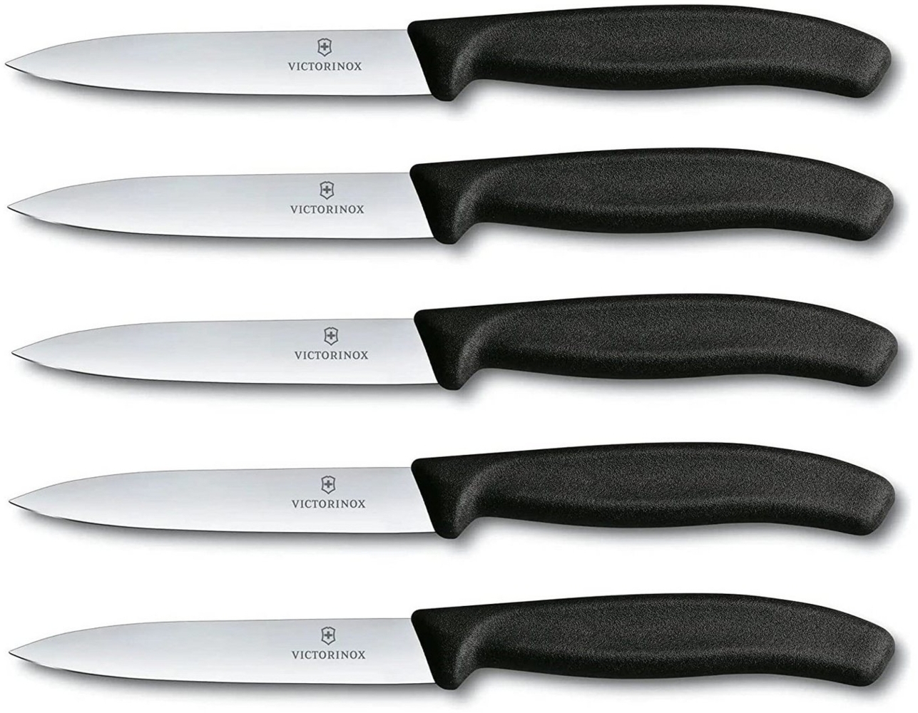 Victorinox Gemüsemesser 5-tlg Gemüsemesser Set Swiss Classic Schwarz –10 cm ohne Wellenschliff Bild 1