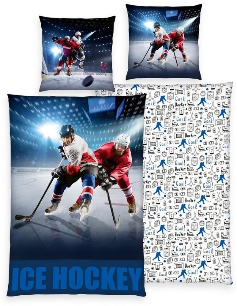 Herding Kinderbettwäsche Eishockey Bettwäsche Set 2tlg. 135x200 cm 100% Microfaser Bild 1