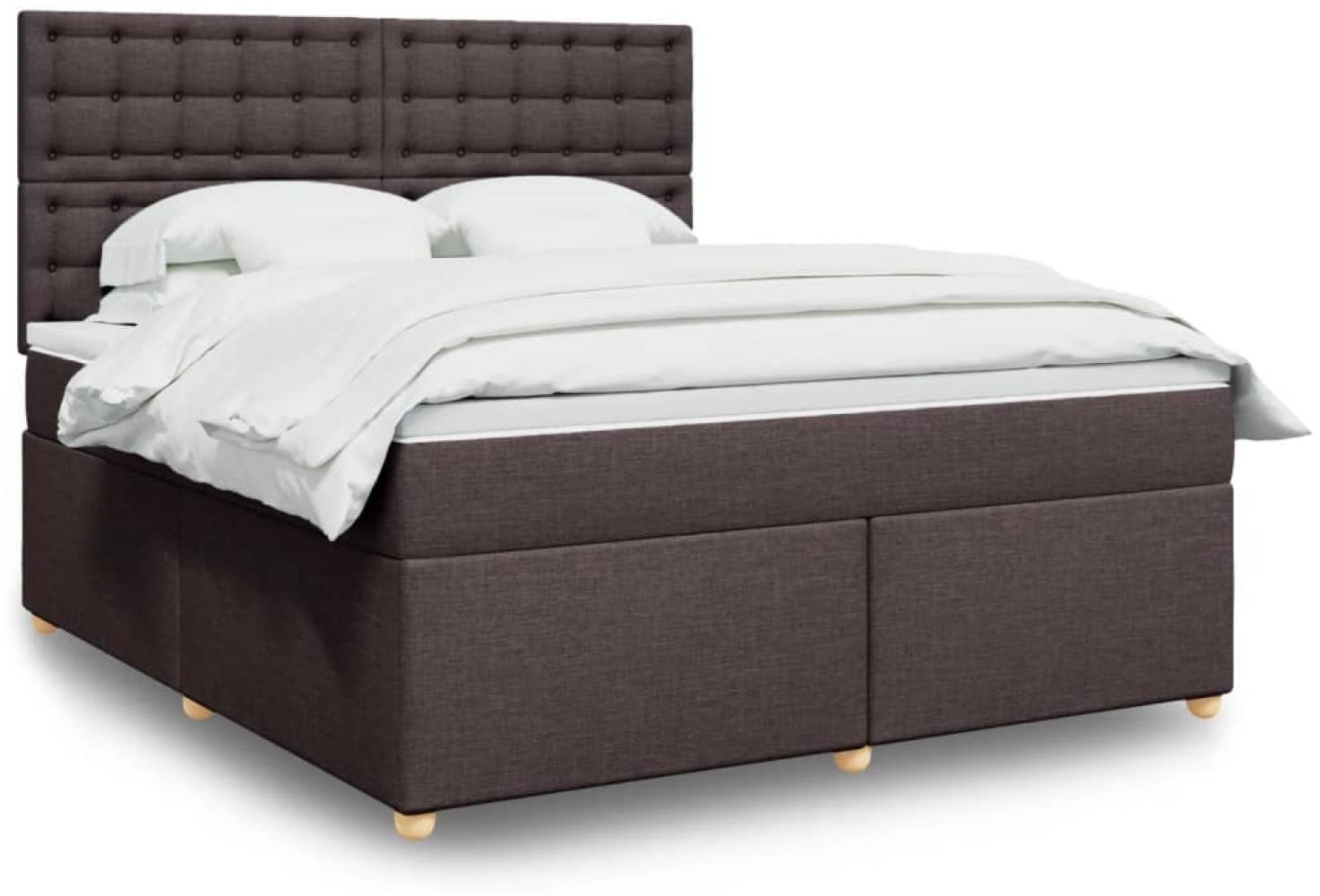 vidaXL Boxspringbett mit Matratze Dunkelbraun 180x200 cm Stoff 3293676 Bild 1