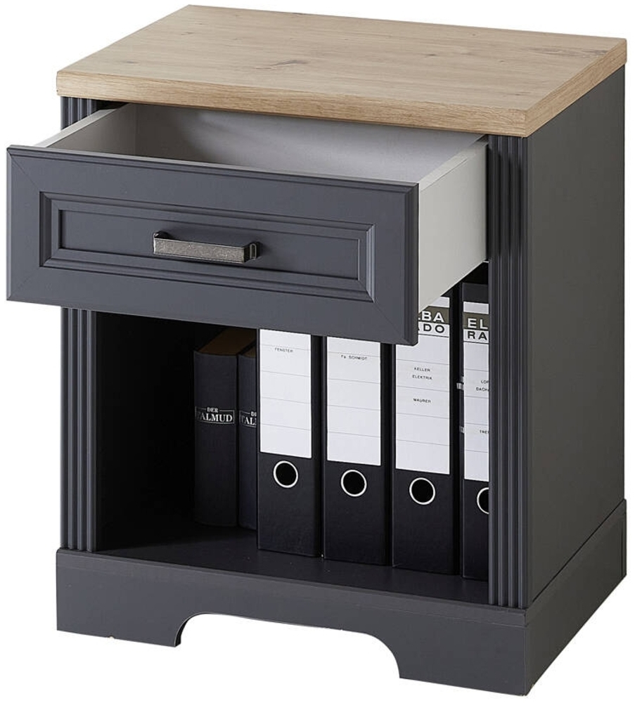 Büro Rollcontainer JÜLICH-36 in Graphit mit Artisan Eiche Nb, B/H/T: ca. 54/62/39 cm Bild 1