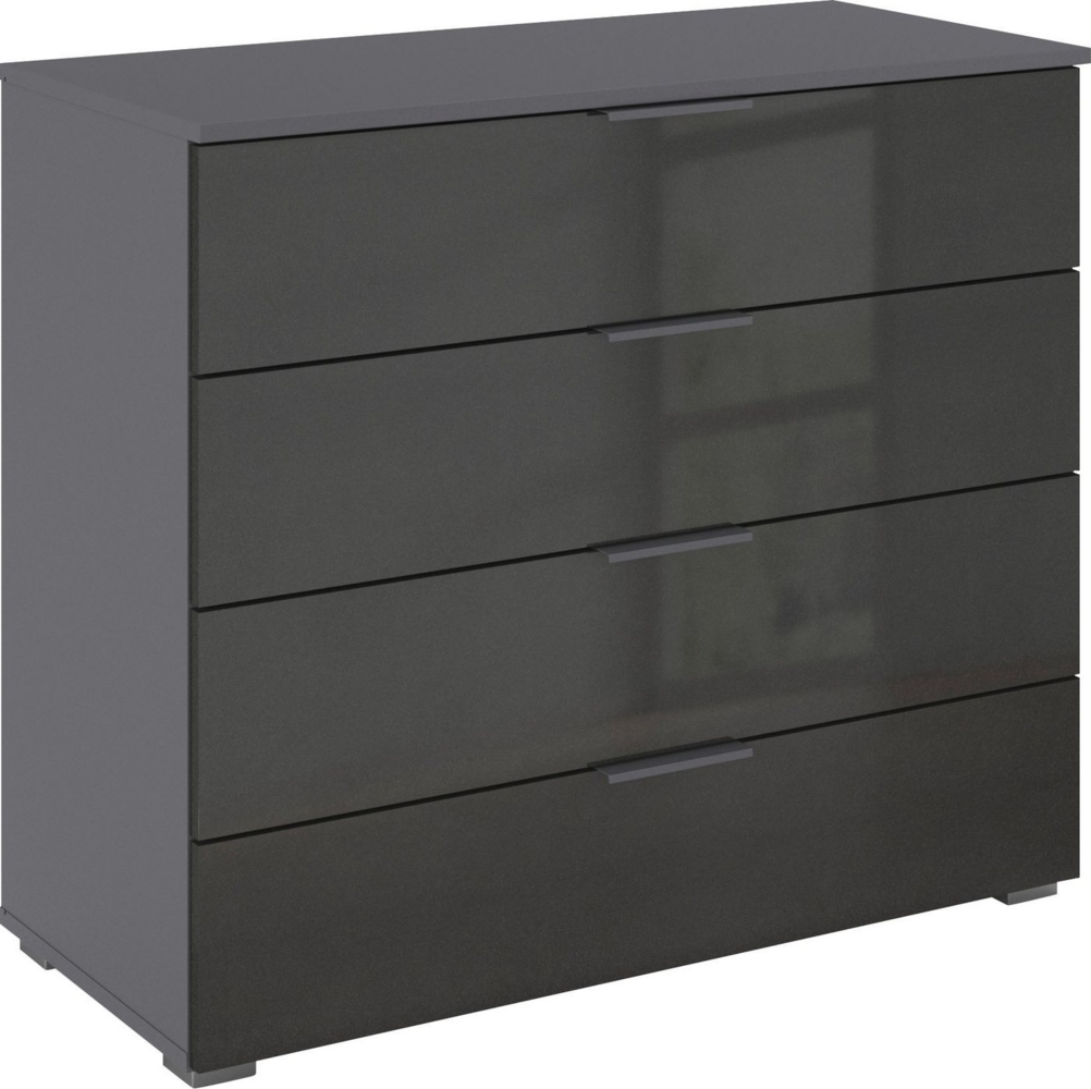 rauch Schubkastenkommode Sideboard Schubladenkommode AGORDO mit Dekor- oder Hochglanzfront (in zwei Griff-Farben, Breite 80 cm inkl. Soft-Close-Funktion), Breite 93 cm mit 4 großen Schubladen für viel Stauraum MADE IN GERMANY Bild 1