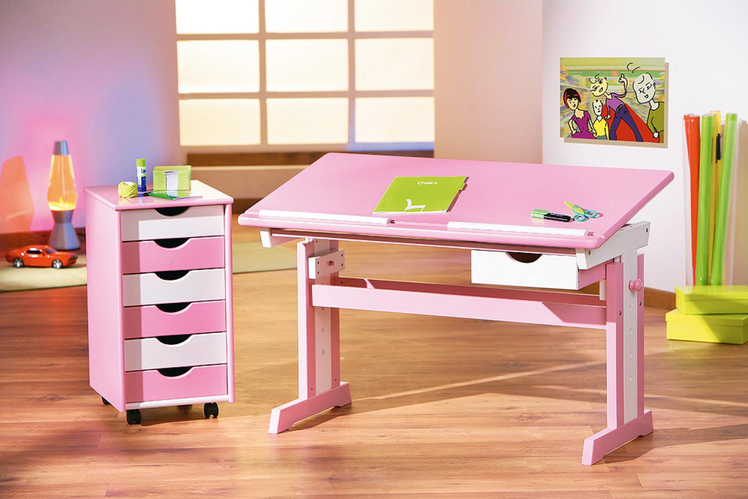 Komplettset Kinderschreibtisch Cecilia mit Rollcontainer Pierre Rosa Bild 1