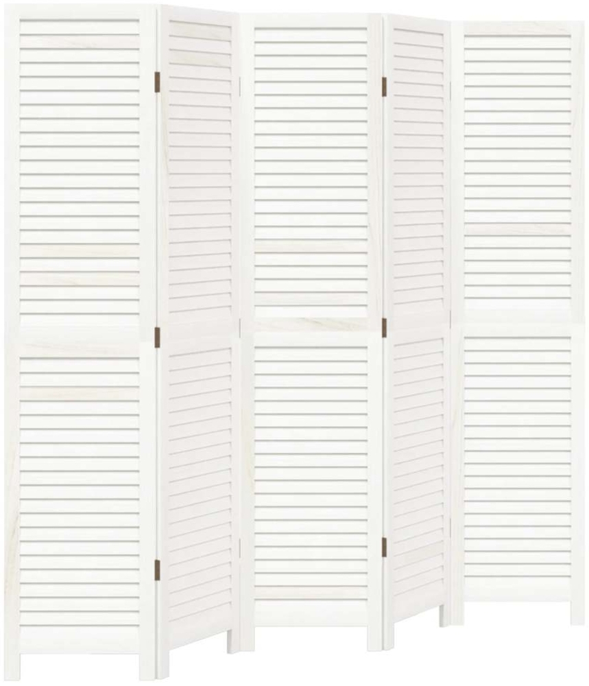 vidaXL 5-tlg. Raumteiler Weiß Massivholz Paulownia 358838 Bild 1