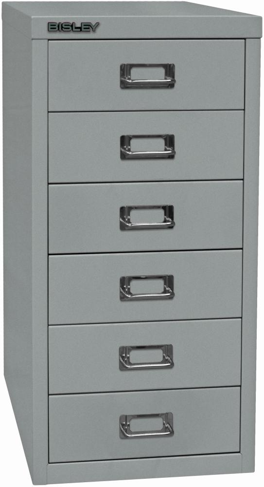 Bisley MultiDrawer™, 29er Serie, DIN A4, 6 Schubladen, Farbe silber Bild 1