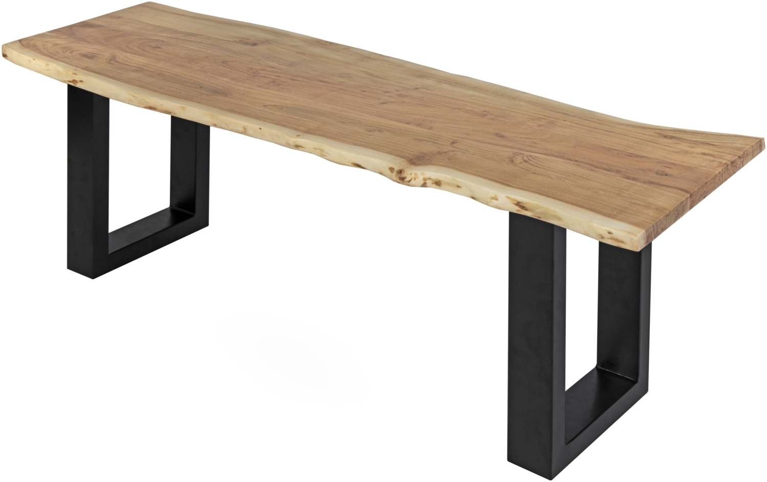 Sitzbank Baumkante 140 cm natur massiv Akazie schwarz 62070649 Bild 1