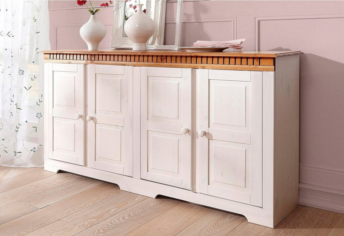 Home affaire Sideboard Lisa, Kommode aus massivem Kiefernholz, Breite 158,5 cm Bild 1