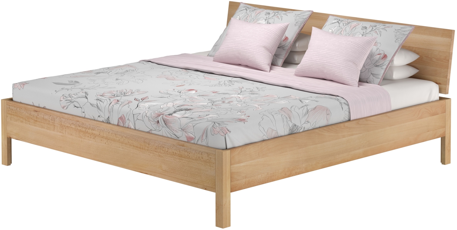 Großes Ehebett Doppelbett aus Buchenholz 200x200 mit wählbarem Zubehör V-60.93-20ohne Zubehör Bild 1