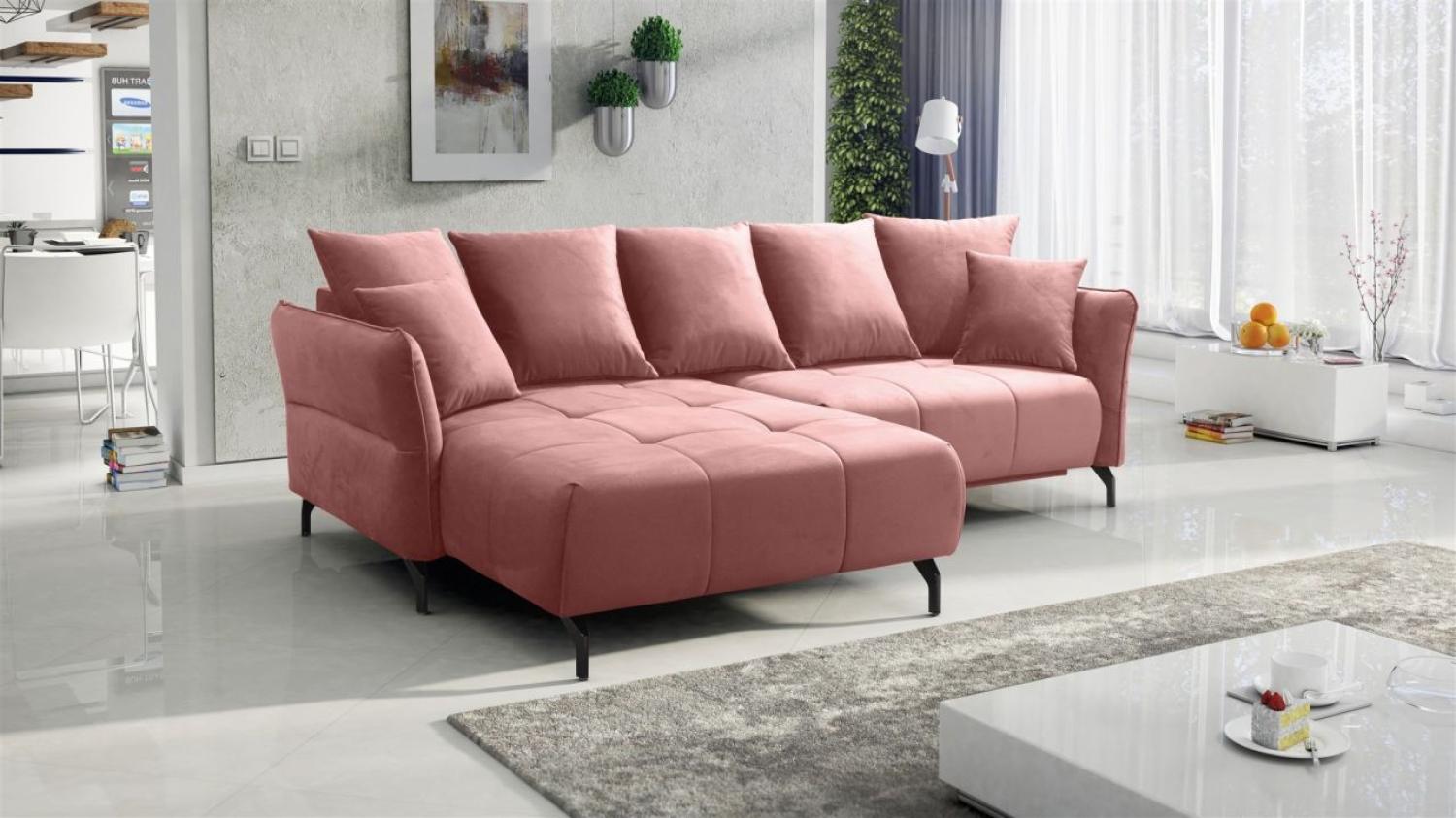 Ecksofa Schlafsofa Sofa SADIE Stoff Element Altrosa Ottomane Links Bild 1