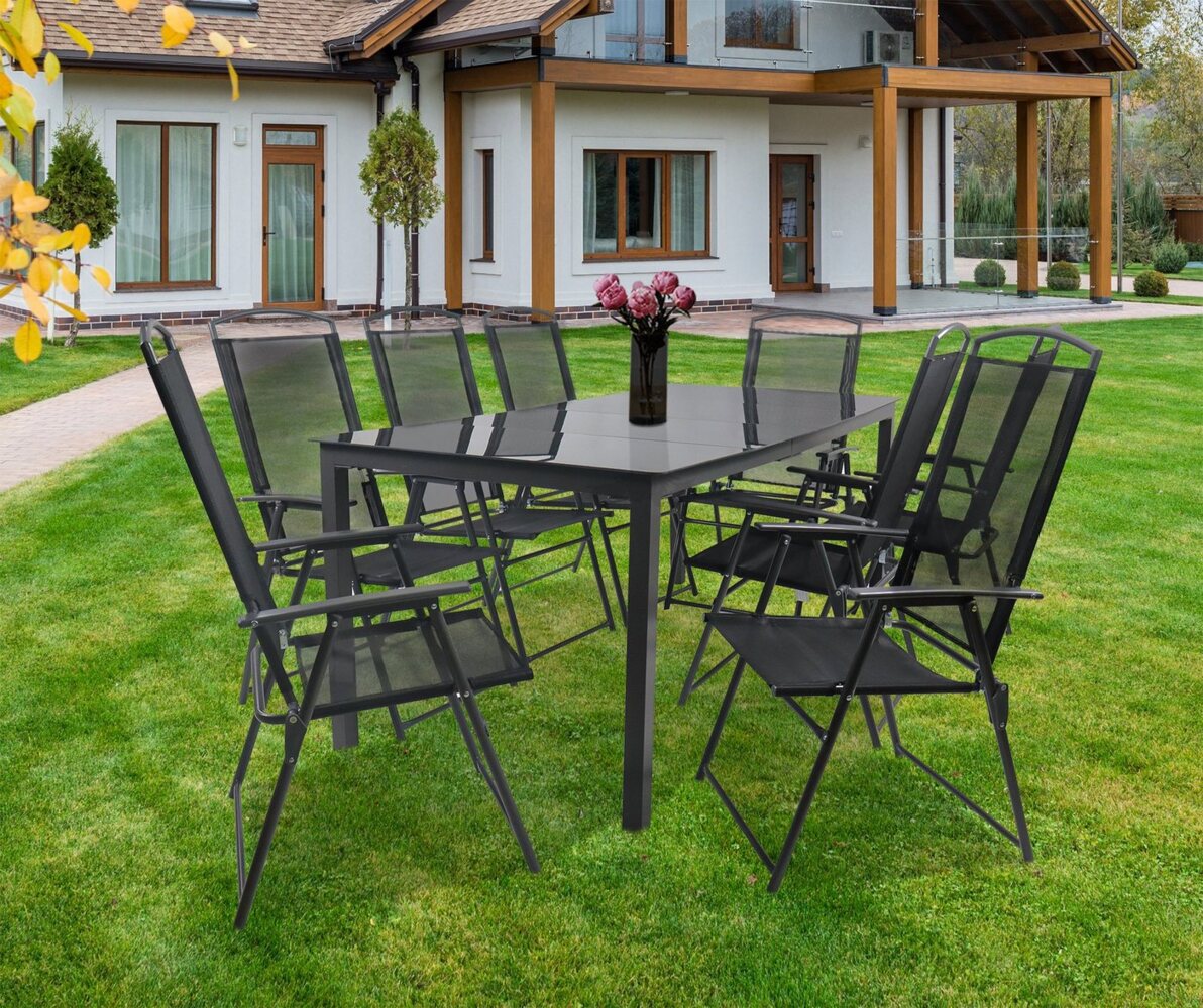 VCM Garten-Essgruppe 9-tlg Sitzgruppe Gartenmöbel Tisch Stühle Set 189S Bild 1